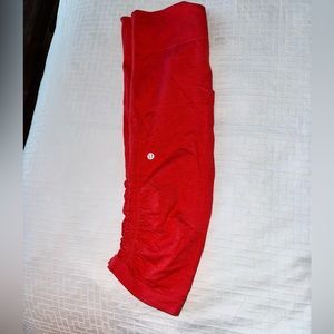 Lululemon cropped leggings bright red/orange size 10